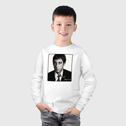 Лонгслив хлопковый детский Аль Пачино Al Pacino, цвет: белый — фото 2