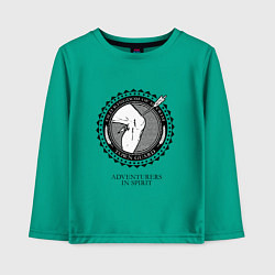Лонгслив хлопковый детский Клуб любителей приключений, цвет: зеленый