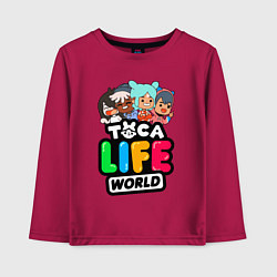 Лонгслив хлопковый детский TOCA LIFE WORLD ТОКА ЛАЙФ ВОРЛД ПЕРСОНАЖИ, цвет: маджента