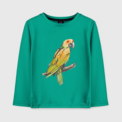 Лонгслив хлопковый детский Любимый попугай, цвет: зеленый