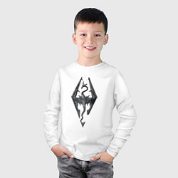 Лонгслив хлопковый детский СКАЙРИМ ЛОГО SKYRIM LOGO, цвет: белый — фото 2