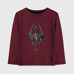 Лонгслив хлопковый детский СКАЙРИМ ЛОГО SKYRIM LOGO, цвет: меланж-бордовый