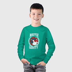 Лонгслив хлопковый детский Мастер Гравитации, цвет: зеленый — фото 2