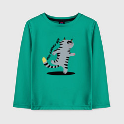 Лонгслив хлопковый детский Беги, Васька, беги!, цвет: зеленый