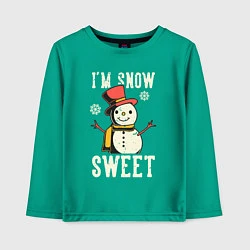 Лонгслив хлопковый детский Snowman, цвет: зеленый
