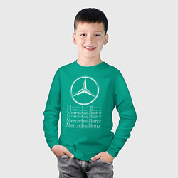 Лонгслив хлопковый детский MERCEDES-BENZ МЕРСЕДЕС-БЕНЗ LOGO, цвет: зеленый — фото 2