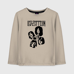 Лонгслив хлопковый детский Участники группы Led Zeppelin, цвет: миндальный