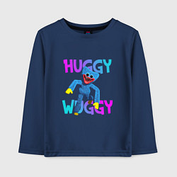 Лонгслив хлопковый детский Huggy Wuggy: Игрушка с зубами, цвет: тёмно-синий