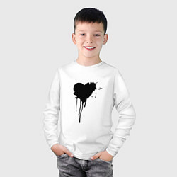 Лонгслив хлопковый детский День любви сердце, цвет: белый — фото 2