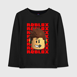Лонгслив хлопковый детский ROBLOX RED LOGO LEGO FACE, цвет: черный