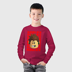 Лонгслив хлопковый детский ROBLOX RED LOGO LEGO FACE, цвет: маджента — фото 2