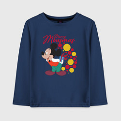 Лонгслив хлопковый детский Mickey Merry Mousmas, цвет: тёмно-синий