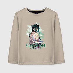 Лонгслив хлопковый детский Сяо Xiao Genshin Impact, цвет: миндальный
