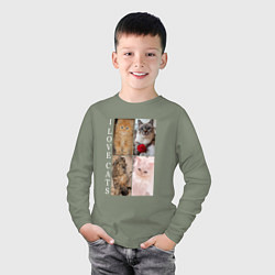 Лонгслив хлопковый детский I LOVE CATS Я ЛЮБЛЮ КОШЕК, цвет: авокадо — фото 2