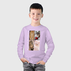 Лонгслив хлопковый детский I LOVE CATS Я ЛЮБЛЮ КОШЕК, цвет: лаванда — фото 2