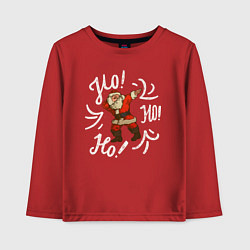Лонгслив хлопковый детский Santa Ho Ho Ho, цвет: красный