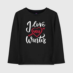 Детский лонгслив Heart I love you winter