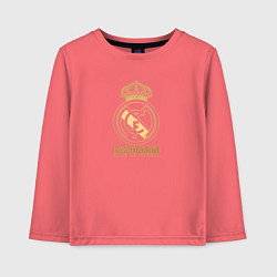 Лонгслив хлопковый детский Real Madrid gold logo, цвет: коралловый