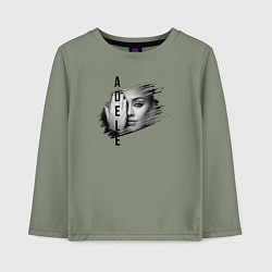 Лонгслив хлопковый детский Adele лицо, цвет: авокадо