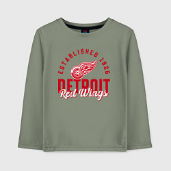 Лонгслив хлопковый детский Detroit Red Wings Детройт Ред Вингз, цвет: авокадо