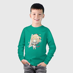 Лонгслив хлопковый детский Чиби Джинн, цвет: зеленый — фото 2
