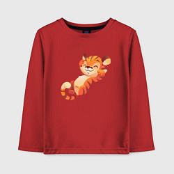 Лонгслив хлопковый детский Тигр на чиле, цвет: красный