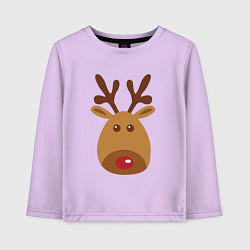 Лонгслив хлопковый детский Олень 2022, цвет: лаванда