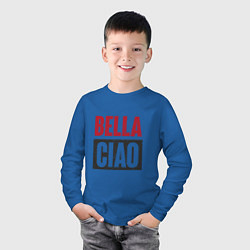 Лонгслив хлопковый детский Bella Ciao - Money Heist, цвет: синий — фото 2