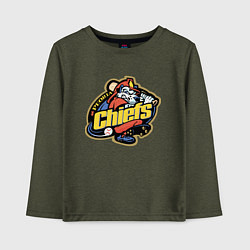 Лонгслив хлопковый детский Peoria Chiefs - baseball team, цвет: меланж-хаки