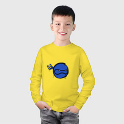Лонгслив хлопковый детский Граффити ниндзя, цвет: желтый — фото 2