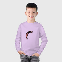 Лонгслив хлопковый детский Граффити карамбит, цвет: лаванда — фото 2