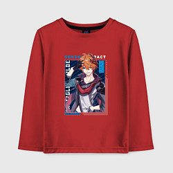 Лонгслив хлопковый детский Тарталья Tartaglia, Genshin Impact Геншин импакт, цвет: красный