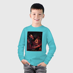 Лонгслив хлопковый детский Deltarune - FINALLY, цвет: бирюзовый — фото 2