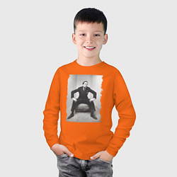 Лонгслив хлопковый детский Сальвадор Дали сидящий, цвет: оранжевый — фото 2