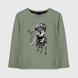 Лонгслив хлопковый детский Skeleton dude, цвет: авокадо