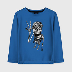 Лонгслив хлопковый детский Skeleton dude, цвет: синий