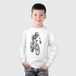 Лонгслив хлопковый детский Crazy Rider, цвет: белый — фото 2