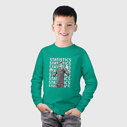 Лонгслив хлопковый детский Lil Timmy Tim Statistics, цвет: зеленый — фото 2