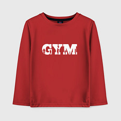 Лонгслив хлопковый детский GYM- образ жизни, цвет: красный