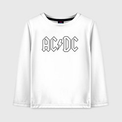 Лонгслив хлопковый детский ACDC Logo Молния, цвет: белый