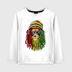 Лонгслив хлопковый детский Rasta lioN, цвет: белый