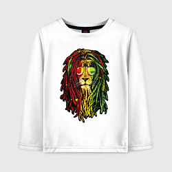 Лонгслив хлопковый детский Jam lioN, цвет: белый