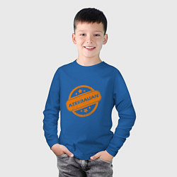 Лонгслив хлопковый детский Азербайджан Orange, цвет: синий — фото 2
