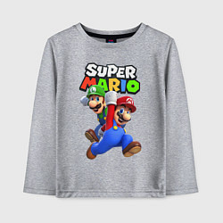 Лонгслив хлопковый детский Луиджи и Марио, цвет: меланж