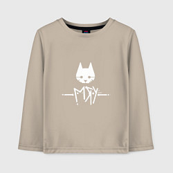 Лонгслив хлопковый детский Stray: Мяу, цвет: миндальный