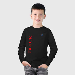 Лонгслив хлопковый детский Buick Emblem Logo, цвет: черный — фото 2