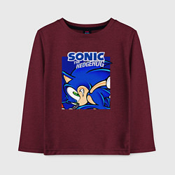 Лонгслив хлопковый детский Sonic Adventure Sonic, цвет: меланж-бордовый