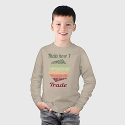 Лонгслив хлопковый детский Trade, цвет: миндальный — фото 2