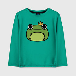 Лонгслив хлопковый детский Frog Lucky король, цвет: зеленый