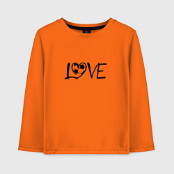 Лонгслив хлопковый детский День святого Валентина футбольная любовь, цвет: оранжевый